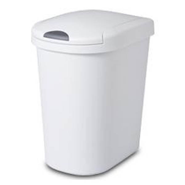 White Trash Can with Clicktop Cover 28qt